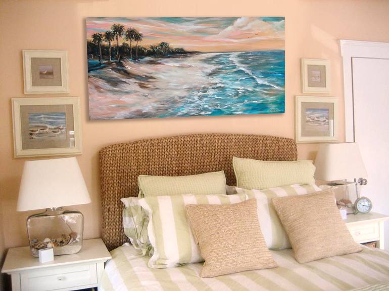 Original Impressionism Beach Painting by Linda Olsen