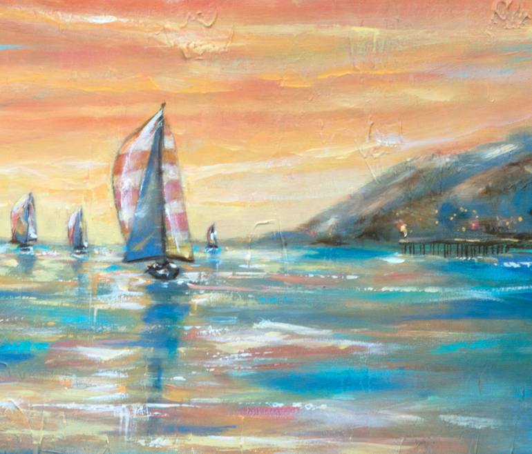 Original Boat Painting by Linda Olsen