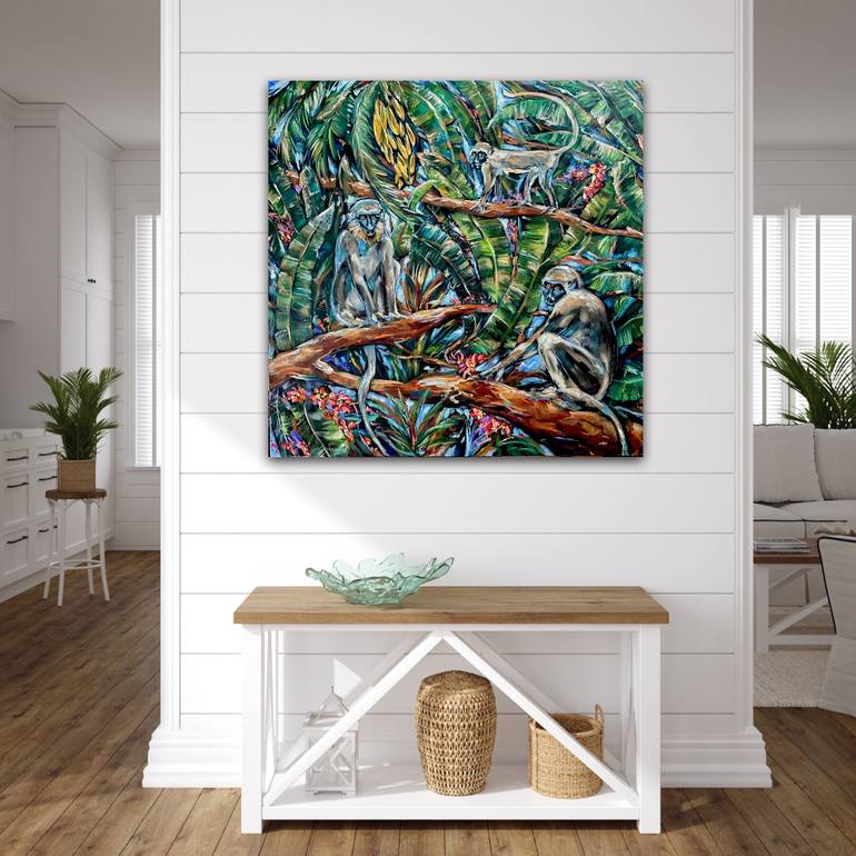Original Impressionism Animal Painting by Linda Olsen