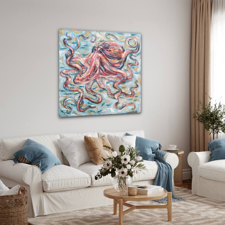 Original Impressionism Beach Painting by Linda Olsen