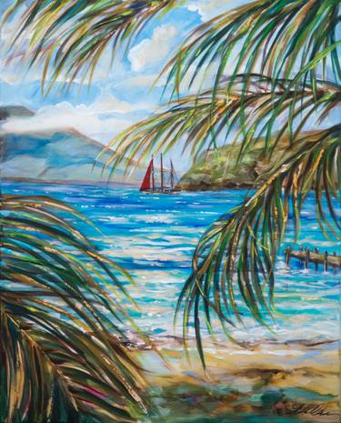 Saatchi Art Artist Linda Olsen; Painting, “Nevis in the Distance” #art
