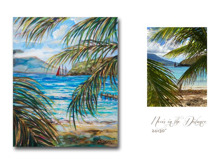 Original Impressionism Beach Painting by Linda Olsen