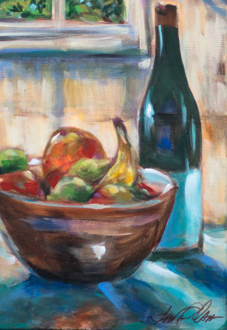 Original Impressionism Kitchen Painting by Linda Olsen