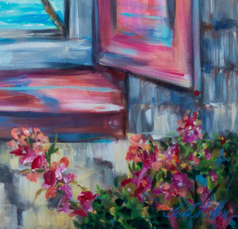 Original Expressionism Beach Painting by Linda Olsen