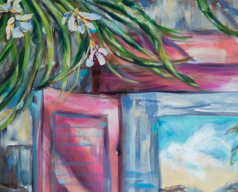 Original Expressionism Beach Painting by Linda Olsen