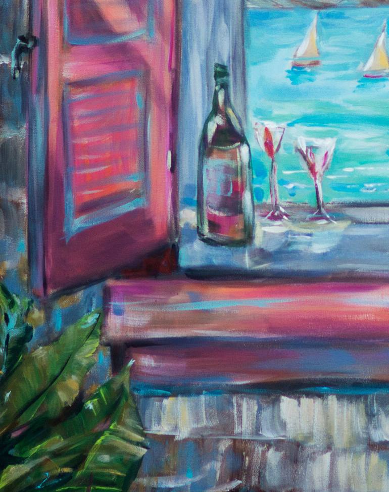 Original Expressionism Beach Painting by Linda Olsen