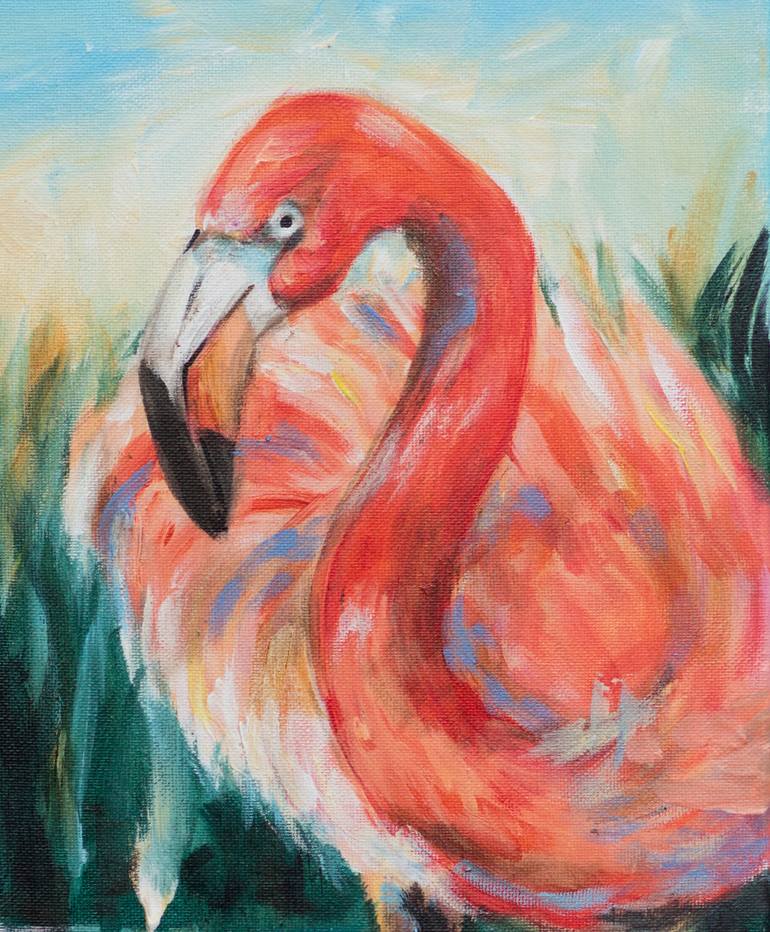 Original Impressionism Animal Painting by Linda Olsen