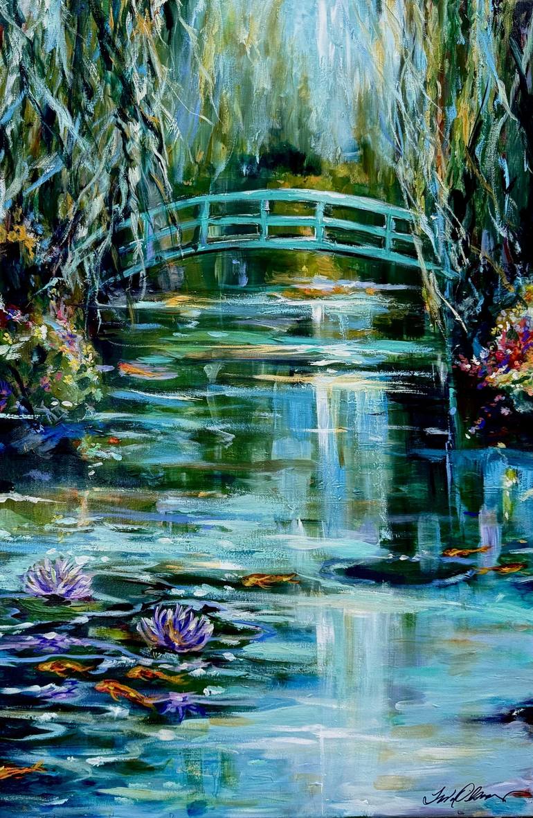 Original Impressionism Garden Paintings by Linda Olsen