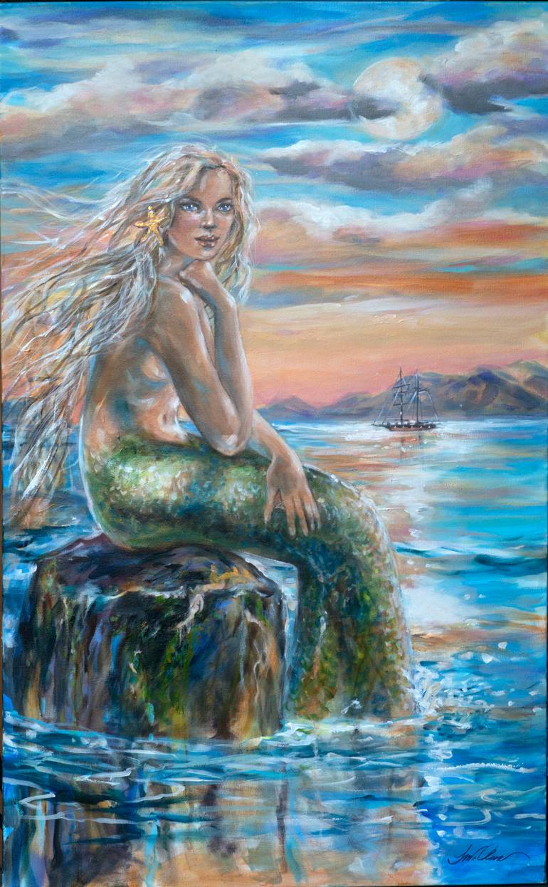 Original Impressionism Fantasy Painting by Linda Olsen