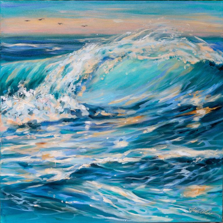 Surf at Dawn Painting by Linda Olsen | Saatchi Art