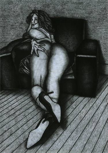 Print of Realism Nude Drawings by ALDYN Alexander