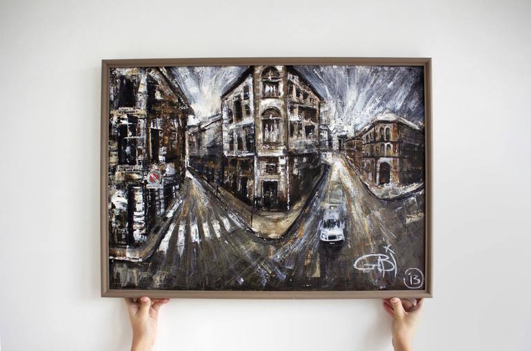 Original Expressionism Architecture Painting by Gabriela Fussa