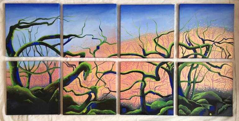 Original Surrealism Landscape Painting by Cheryll Kinsley Potter