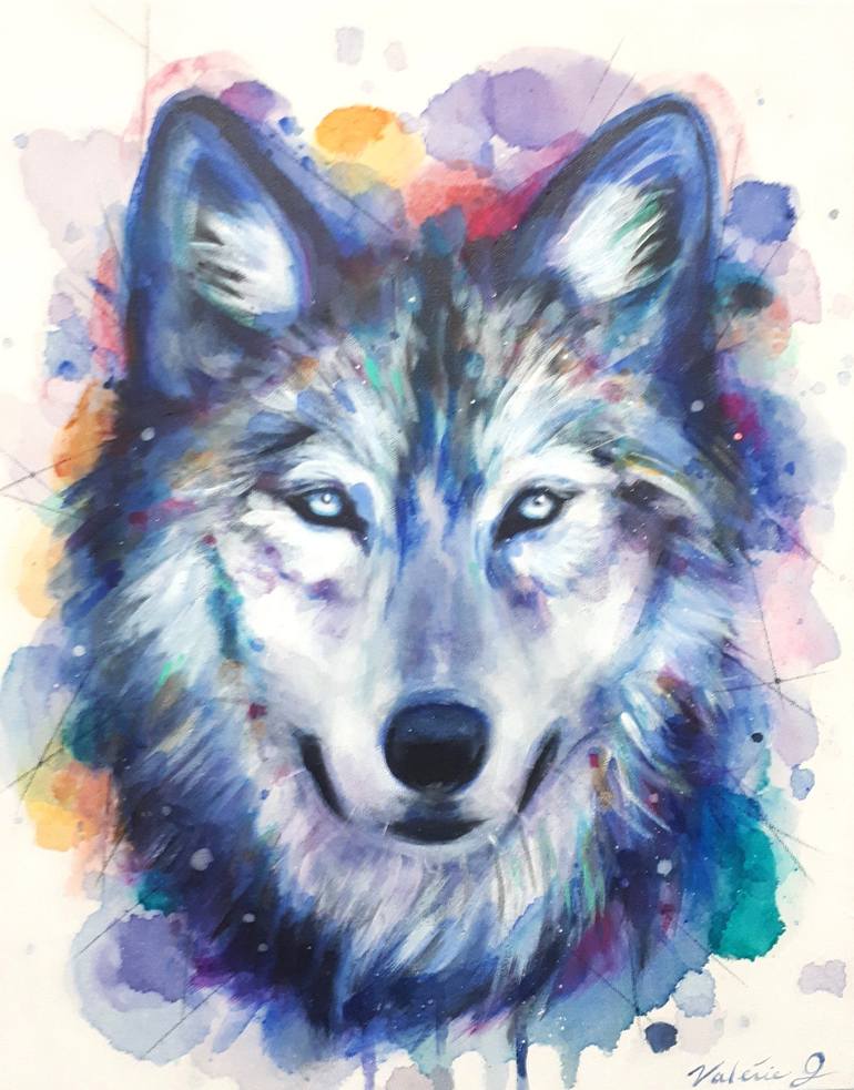 wolf painting acrylic