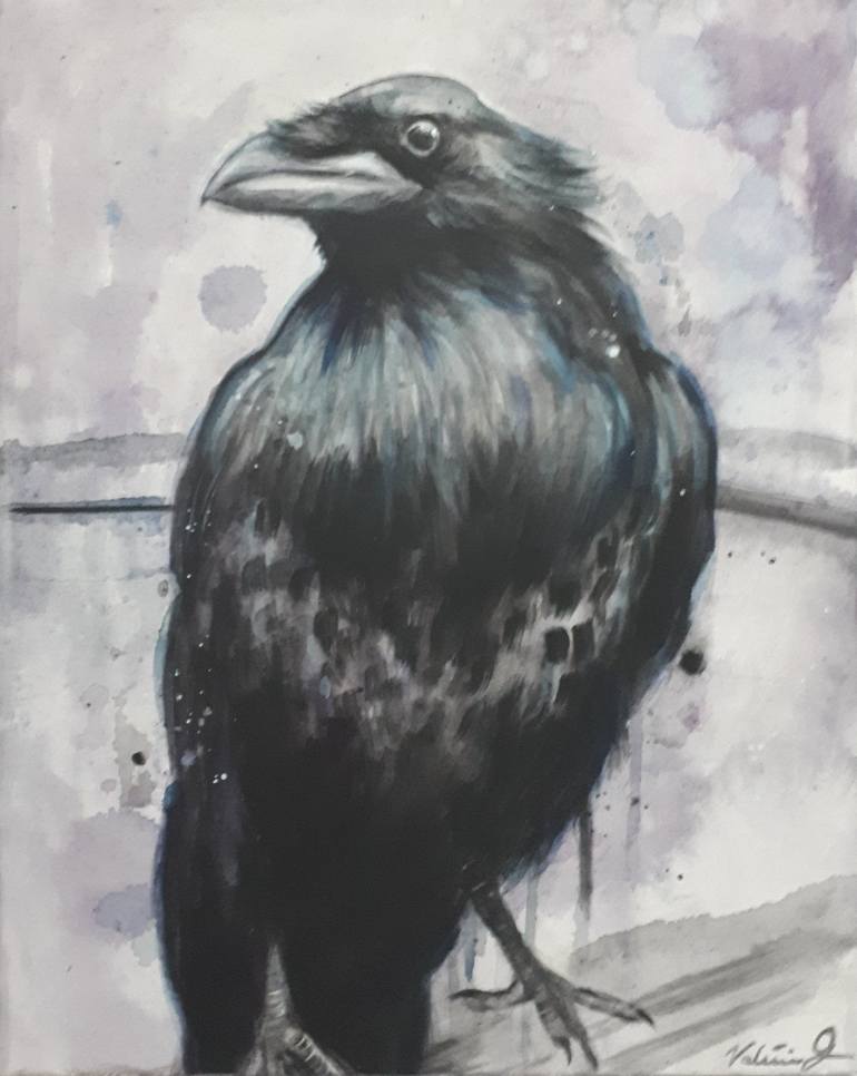 Raven Painting by Valérie Gilbert | Saatchi Art