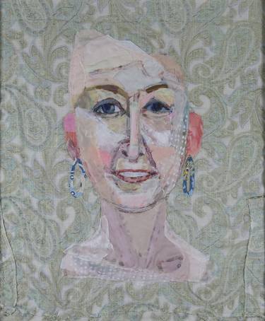 Original Abstract Expressionism Portrait Collage by Diane Lavoie