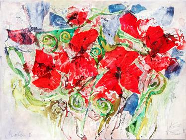 Original Abstract Floral Collage by Katrin Schwurack