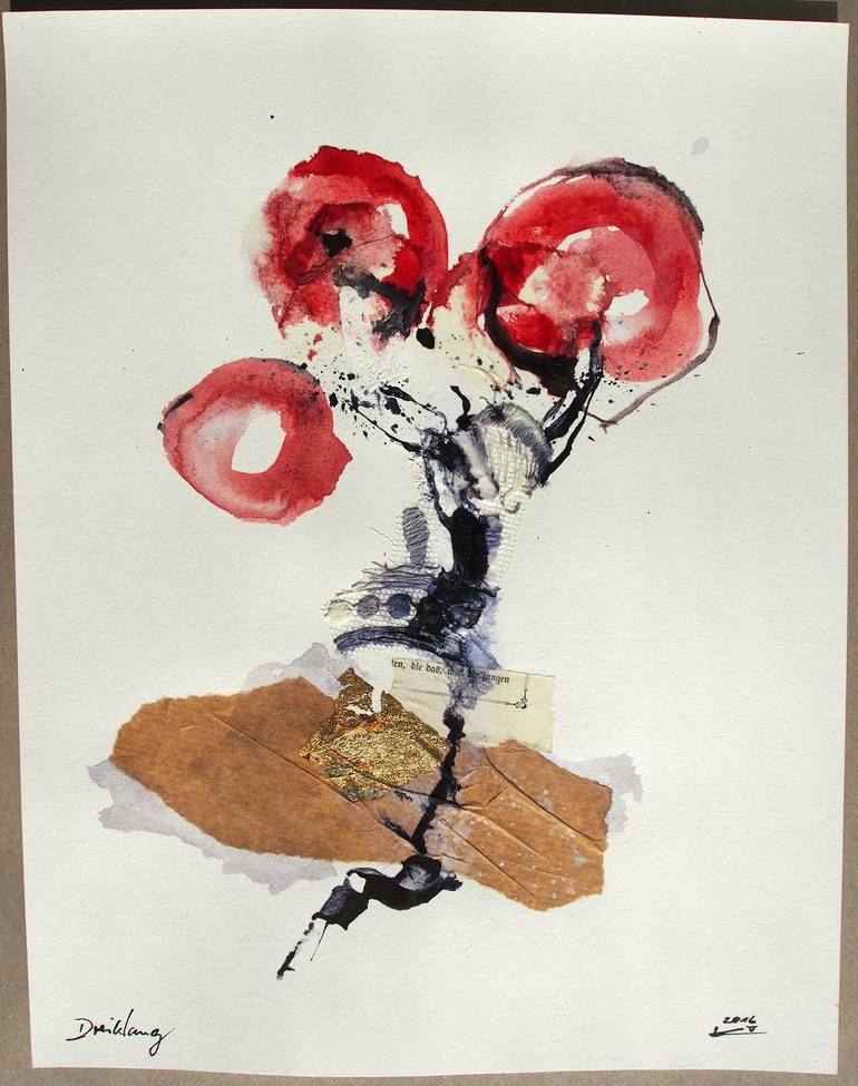 Original Floral Collage by Katrin Schwurack