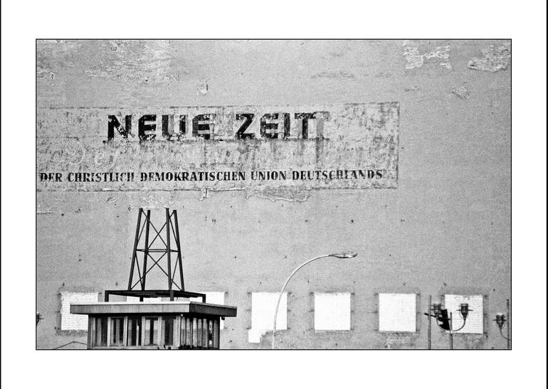 Original Architecture Photography by Stefan Neubauer | Conceptual Art on Paper | SMILE IN THE WORLD (ORIGINAL) - BERLIN BORDER CHECKPOINT CHARLIE