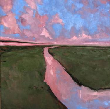 Original Color Field Painting Landscape Painting by Stella Burggraaf