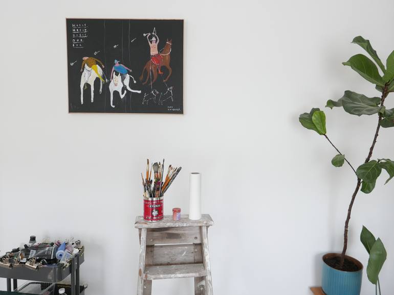 Original Folk Horse Painting by Faye Moorhouse