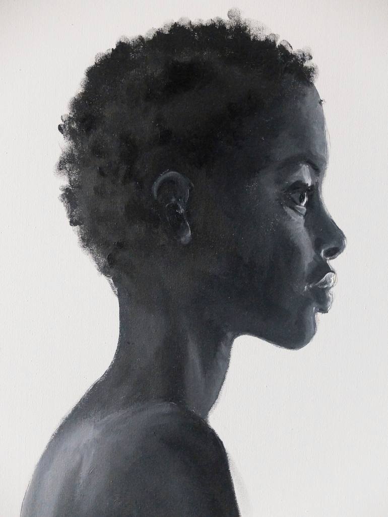 Original Photorealism People Painting by Valeriia Radziievska