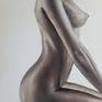 Nude woman: conversation with the body, silk skin, flexible lines ... Her mystery...
Nude in warm brown tones on the sandy background.