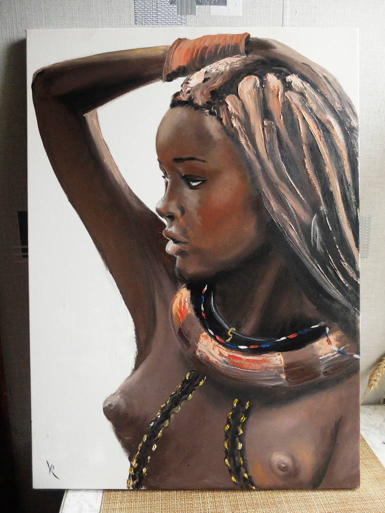 Original Realism People Painting by Valeriia Radziievska