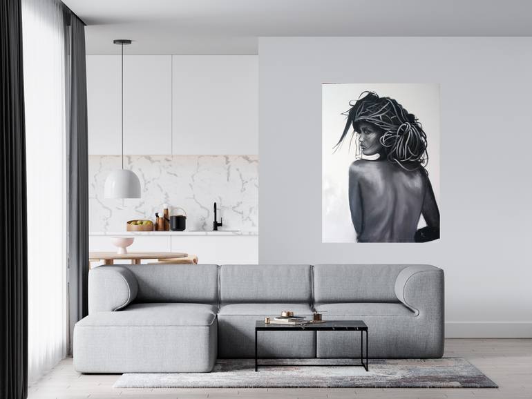 Original Photorealism People Painting by Valeriia Radziievska