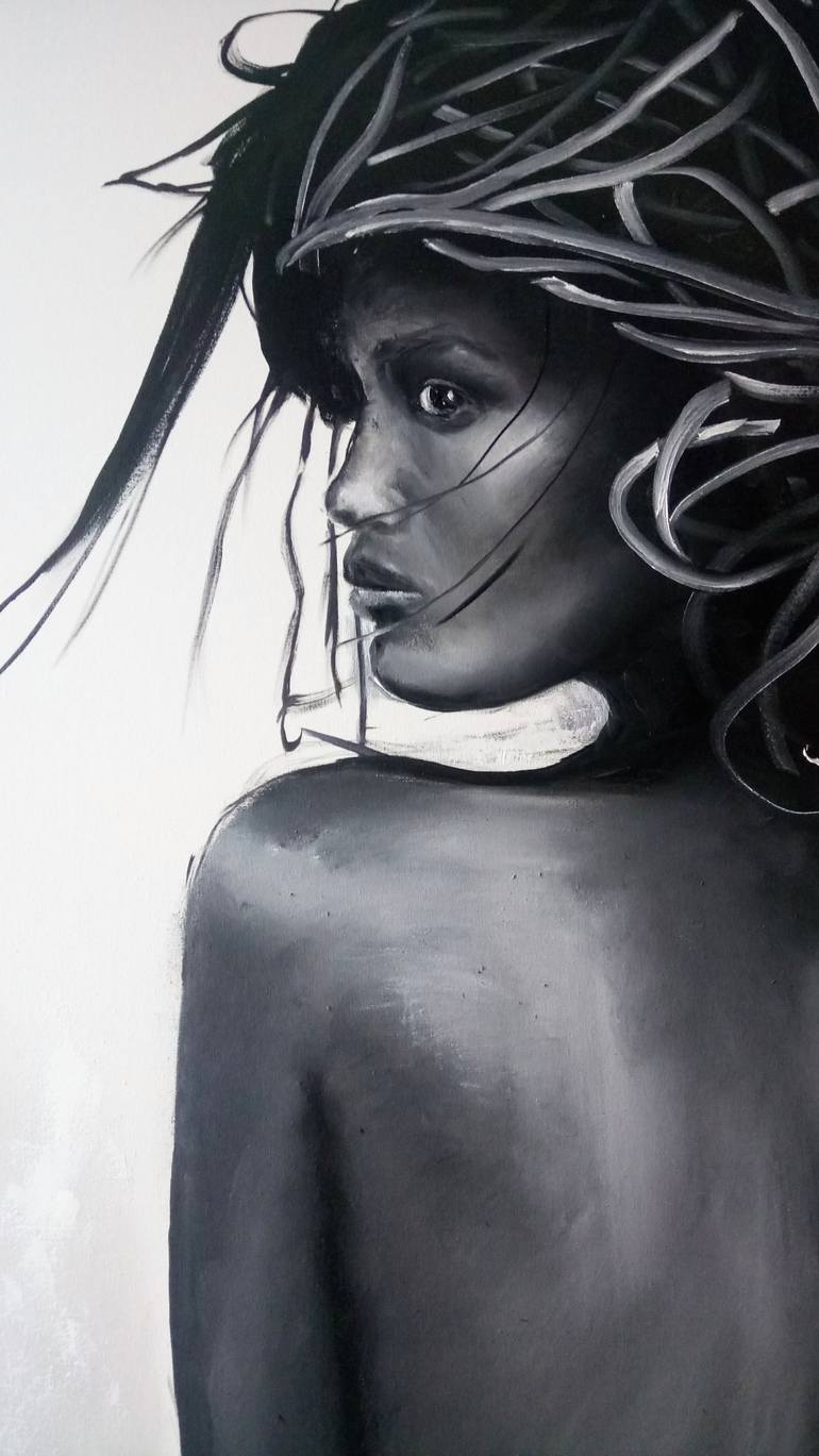 Original Photorealism People Painting by Valeriia Radziievska