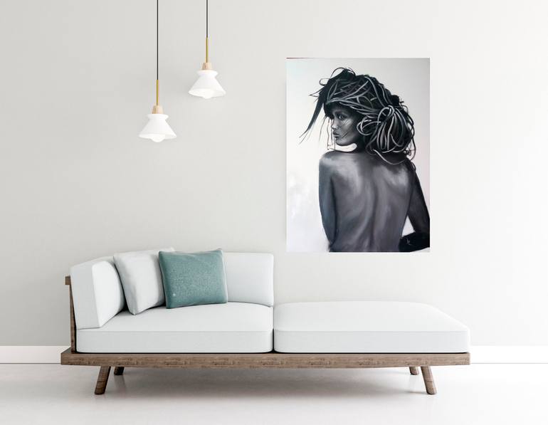 Original Photorealism People Painting by Valeriia Radziievska