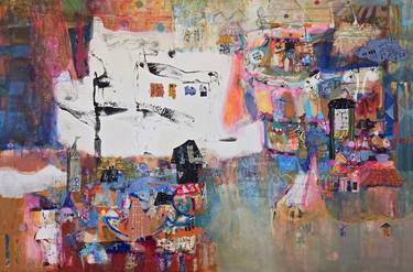 Original Abstract Expressionism Abstract Mixed Media by Jangmee Park
