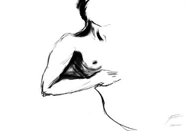 Original Figurative Nude Drawing by Yoanna Futerra
