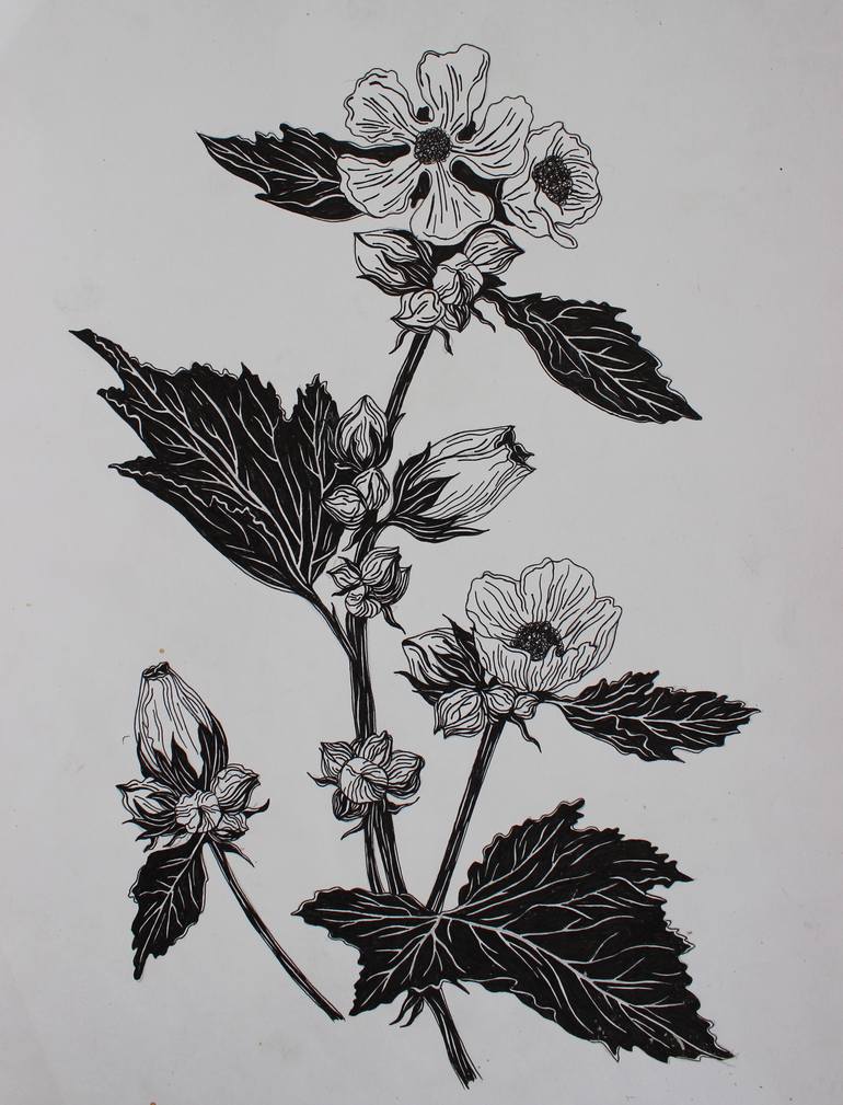 ballpoint pen drawings of flowers