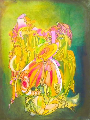 Original Abstract Expressionism Abstract Painting by Muhammad Shafique Farooqi