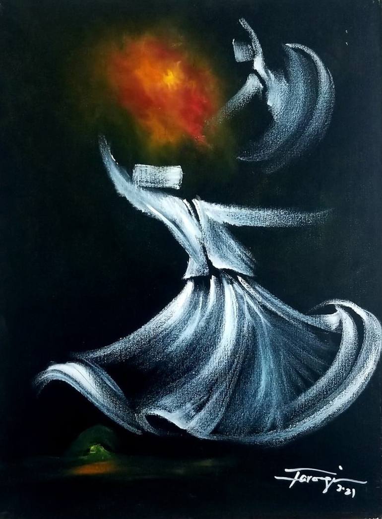 Whirling Dervishes Painting by Muhammad Shafique Farooqi | Saatchi Art