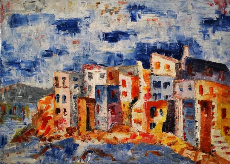 Little Venice of Myconos island Painting by DIMITRIOS RIMPAS | Saatchi Art