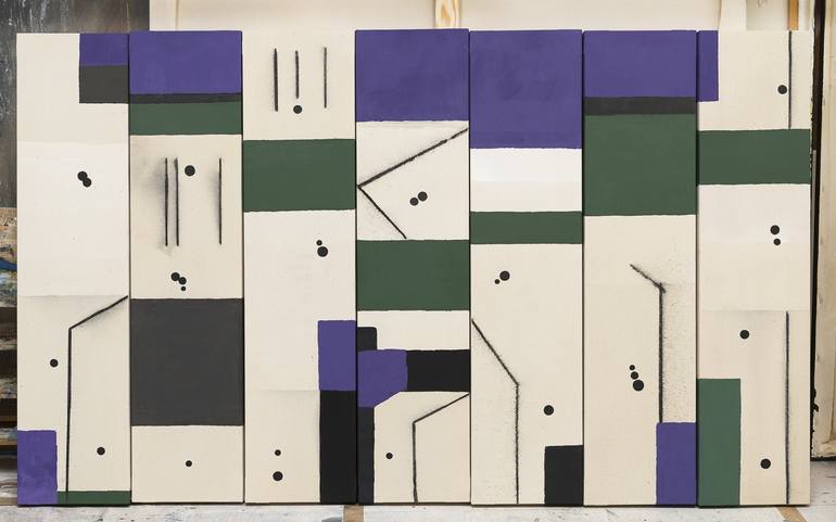 Original Abstract Geometric Painting by Annabel Andrews