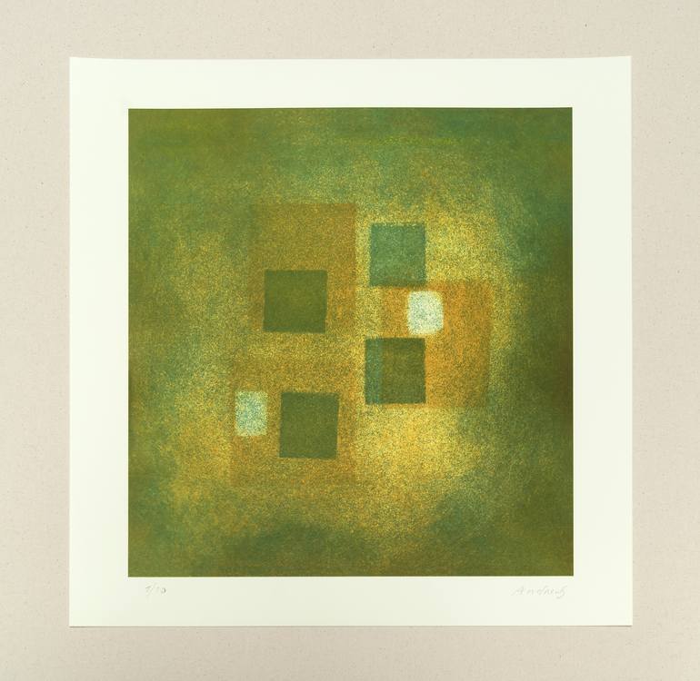 Original Abstract Geometric Mixed Media by Annabel Andrews
