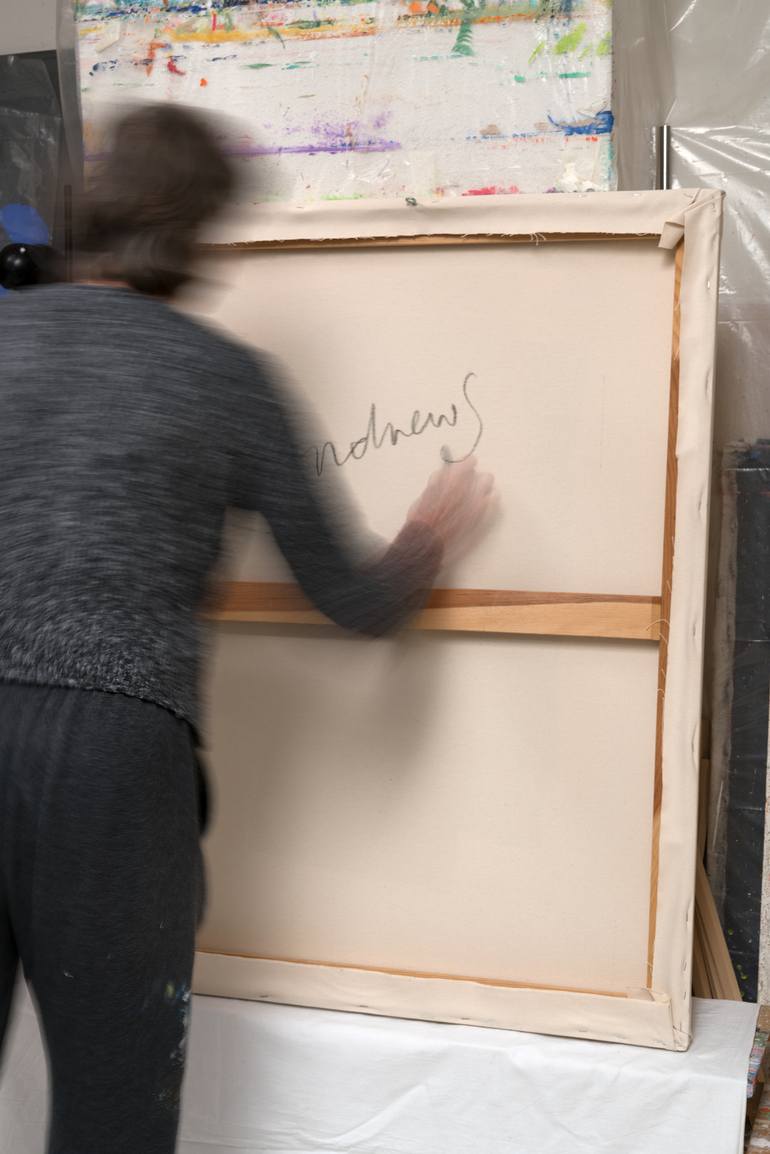 Original Abstract Expressionism Geometric Painting by Annabel Andrews