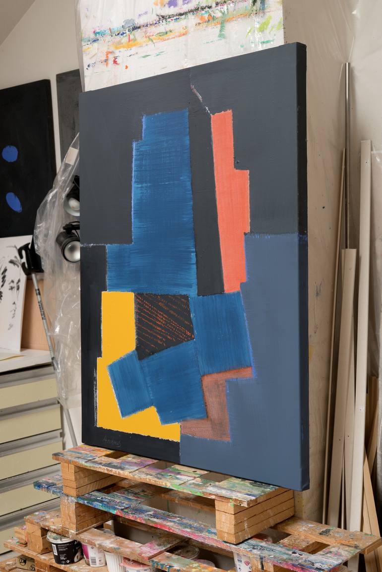 Original Expressionism Geometric Painting by Annabel Andrews