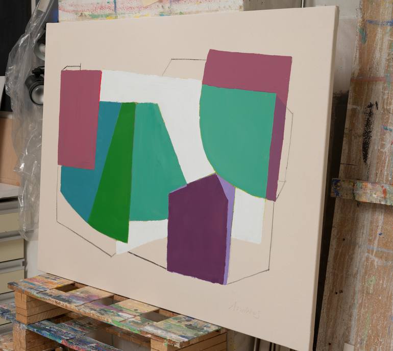 Original Abstract Geometric Painting by Annabel Andrews