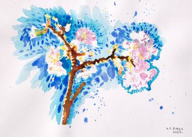 Original Expressionism Floral Drawings by Nebojsa Ruzic Varda