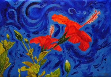 Print of Expressionism Floral Paintings by Nebojsa Ruzic Varda