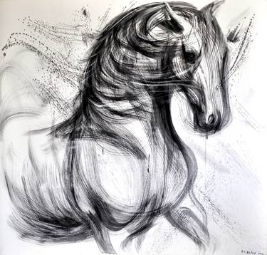 Original Fine Art Horse Drawings by Nebojsa Ruzic Varda