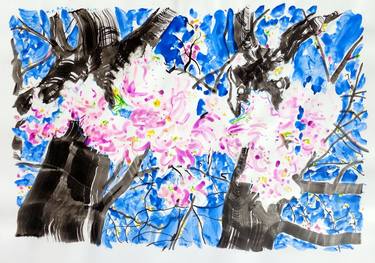 Print of Impressionism Floral Drawings by Nebojsa Ruzic Varda