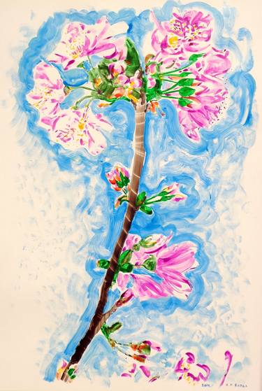 Original Expressionism Floral Paintings by Nebojsa Ruzic Varda