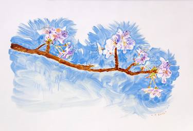 Original Impressionism Floral Drawings by Nebojsa Ruzic Varda