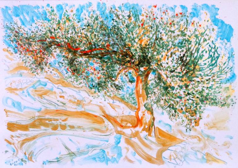 Print of Expressionism Landscape Drawings by Nebojsa Ruzic Varda