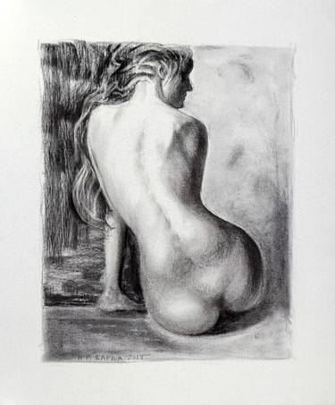 Original Figurative Nude Drawings by Nebojsa Ruzic Varda